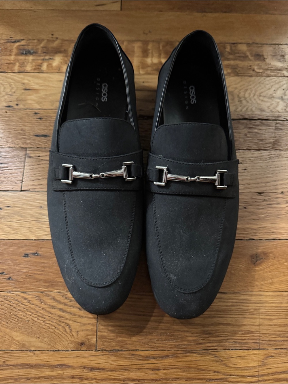 ASOS Black Suede Bit Slip-On Loafers
